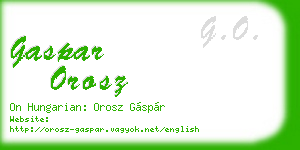 gaspar orosz business card